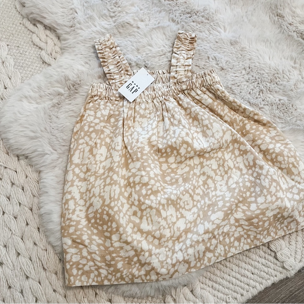 Baby Gap Beige Animal Print Dress with Bloomers